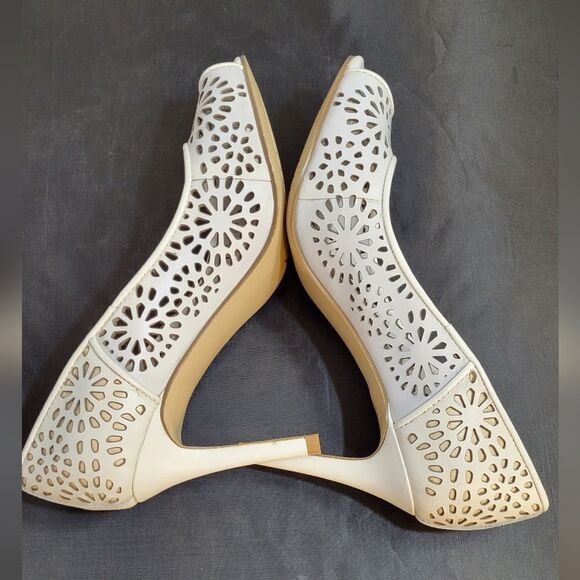 BRAND NEW MARIPE HIGH HEEL STILETTOS PEEP TOE LEATHER SLIP-ON CUTOUT DESIGN SHOE - Picture 6 of 15